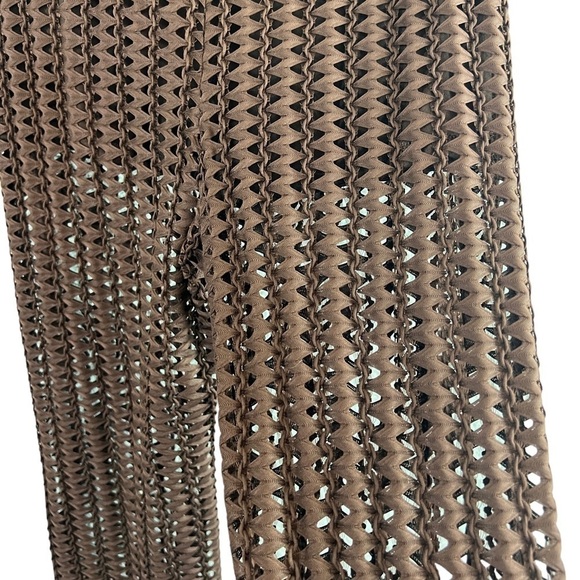Zara Trafaluc Collection Open Weave Elastic Waist Pull on Pants Brown Size M - Picture 4 of 9